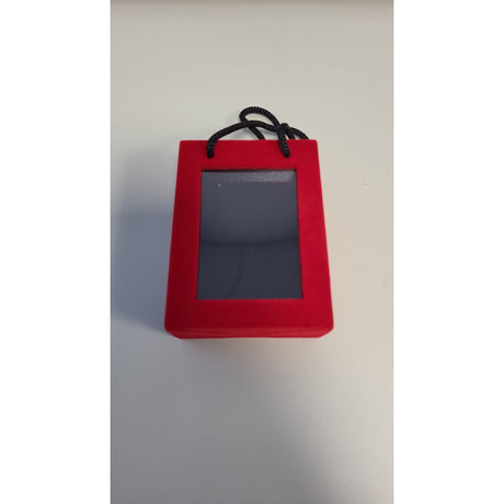 Set 12 Cutii de Bijuterii, Catifea rosie, Model Gentuta, 6,5 x 8,5 cm - vivimall.ro