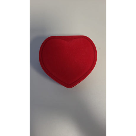 Set 12 Cutii de Bijuterii, Catifea rosie, Model Inima, 9 x 8 cm - vivimall.ro