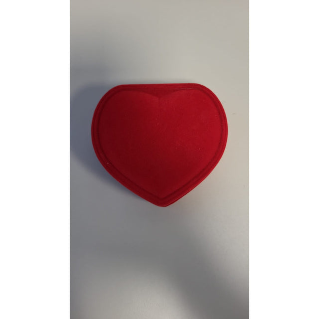 Set 12 Cutii de Bijuterii, Catifea rosie, Model Inima, 9 x 8 cm - vivimall.ro