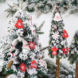 Set 12 Decoratiuni De Craciun Din Lemn, Cu Snur Pentru Agatare In Brad, -Rosu - vivimall.ro