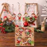 Set 12 Decoratiuni De Craciun Din Lemn, Cu Snur Pentru Agatare In Brad, 4 Modele - vivimall.ro