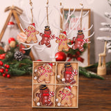 Set 12 Decoratiuni De Craciun Din Lemn, Cu Snur Pentru Agatare In Brad, Dimensiuni Diferite, 2 Modele - vivimall.ro