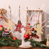 Set 12 Decoratiuni De Craciun Din Lemn, Cu Snur Pentru Agatare In Brad, Dimensiuni Diferite, 2 Modele - vivimall.ro