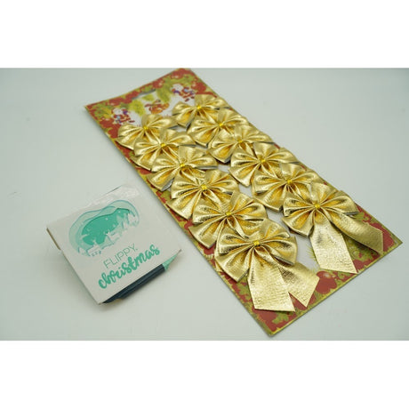 Set 12 fundite pentru brad, Aurii, 6 x 8 cm, din poliester, Flippy - vivimall.ro