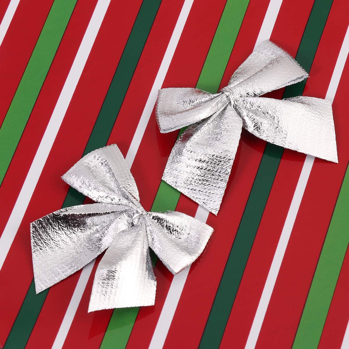 Set 12 Fundite pentru Brad, Flippy, 5.5 cm, din Poliester, Argintiu