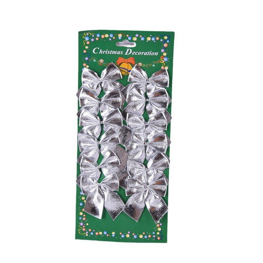 Set 12 Fundite pentru Brad, Vivimall, 5.5 cm, din Poliester, Argintiu - vivimall.ro