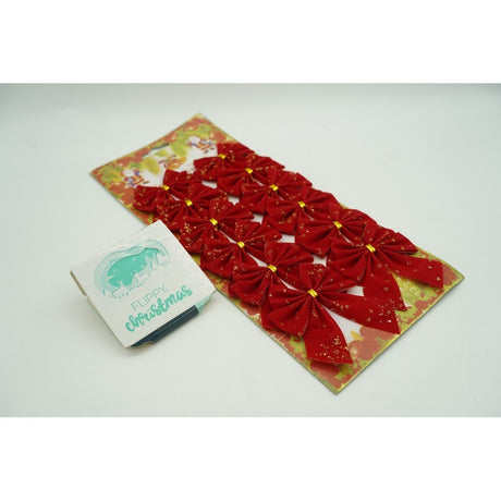 Set 12 fundite pentru brad, Rosii, 6 x 8 cm, din poliester, Flippy - vivimall.ro