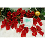 Set 12 fundite pentru brad, Rosii, 6 x 8 cm, din poliester, Flippy - vivimall.ro