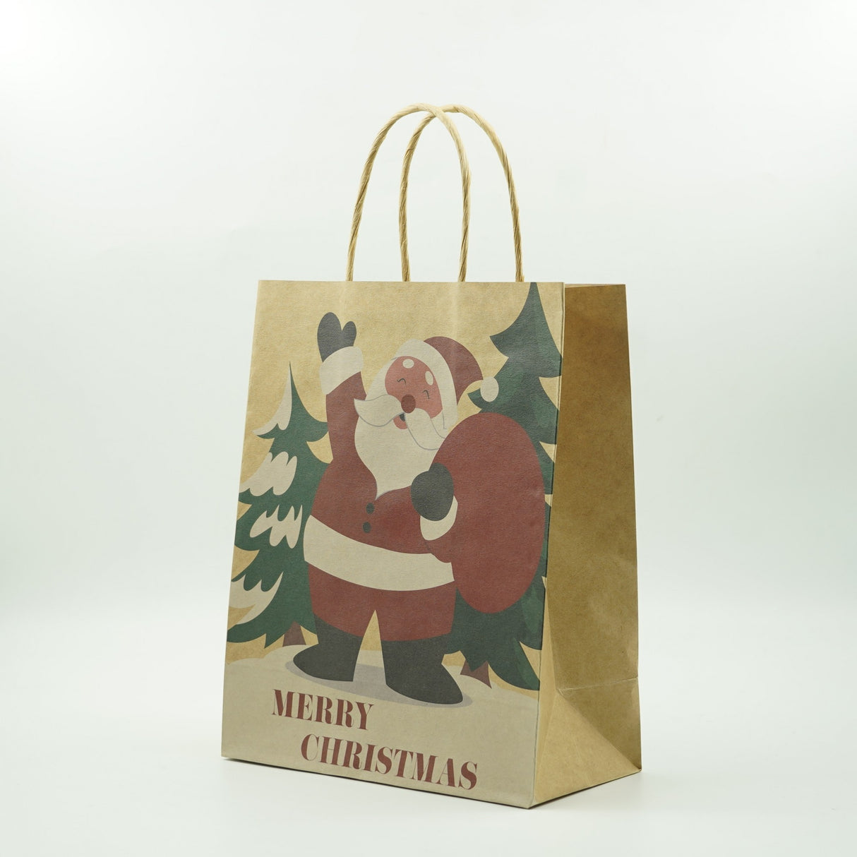 Set 12 Pungi Cadou, Vivimall, Imprimeu Tematica Craciun, Model Random, din Hartie, Impachetare Usoara a Cadourilor, 18.5x22.5x8.5 cm, Multicolor