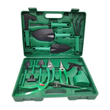 Set 12 Unelte De Gradina, Pentru Plantare Prelucrare Sol Si Ingrijire Plante, Material Pvc Si Otel, Cutie Inclusa, 38 X 29 Cm, Verde Deschis - vivimall.ro