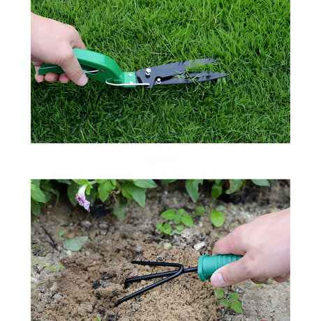 Set 12 Unelte De Gradina, Pentru Plantare Prelucrare Sol Si Ingrijire Plante, Material Pvc Si Otel, Cutie Inclusa, 38 X 29 Cm, Verde Deschis - vivimall.ro