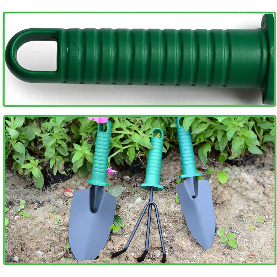 Set 12 Unelte De Gradina, Pentru Plantare Prelucrare Sol Si Ingrijire Plante, Material Pvc Si Otel, Cutie Inclusa, 38 X 29 Cm, Verde Deschis - vivimall.ro