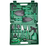 Set 12 Unelte De Gradina, Pentru Plantare Prelucrare Sol Si Ingrijire Plante, Material Pvc Si Otel, Cutie Inclusa, 38 X 29 Cm, Verde Deschis - vivimall.ro