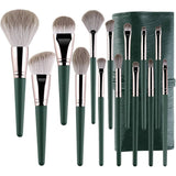 Set 14 Pensule Machiaj cu Suport, Verde | GlamBrush - vivimall.ro