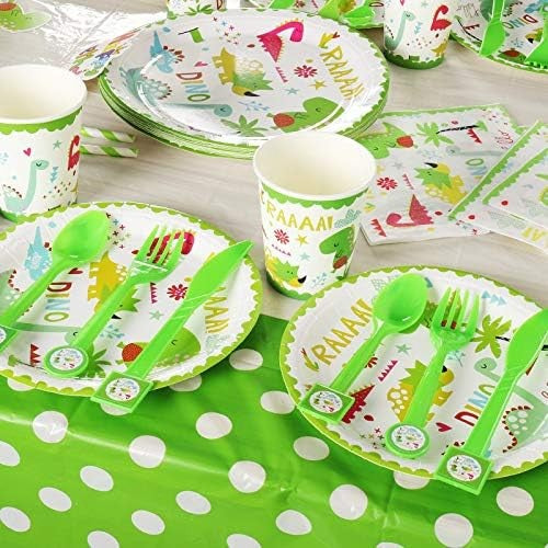 Set 16 Accesorii De Masa, Colectia Dino Park, 136 Piese, Din Carton/Plastic/Hartie - vivimall.ro