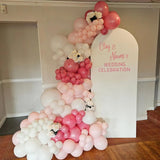 Set 16 Baloane din Latex Metalizate, Vivimall, Model Party, 30 cm, Alb, Roz, Roz Chrome, Transparent Confetti 2.8 g