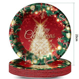 Set 16 Farfurii De Unica Folosinta, Tematica Craciun, 23 Cm, Rosu/ - vivimall.ro