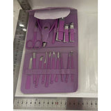Set 16 Piese De Injire Cosmetica, Pentru Manichiura, Pedichiura, Fata, Geanta Organizatoare Din Piele Ecologica Inclusa, Mov - vivimall.ro