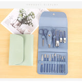 Set 16 Piese De Ingrijire Cosmetica, Pentru Manichiura, Pedichiura, Fata, Geanta Organizatoare Din Piele Ecologica Inclusa - vivimall.ro
