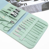 Set 16 Piese De Ingrijire Cosmetica, Pentru Manichiura, Pedichiura, Fata, Geanta Organizatoare Din Piele Ecologica Inclusa - vivimall.ro