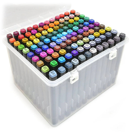 Set 168 Markere, Cu Alcool Touch Room, Cutie Plastic Inclusa, 2 Varfuri - vivimall.ro