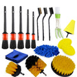 Set 17 accesorii curățare auto interior și exterior, vedere de ansamblu cu toate piesele incluse