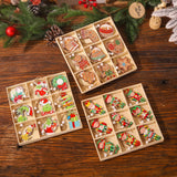 Set 18 Decoratiuni De Craciun Din Lemn, Cu Snur Pentru Agatare In Brad, Modele Diverse , Diferite Dimensiuni - vivimall.ro