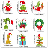 Set 18 Decoratiuni De Craciun Din Lemn, Cu Snur Pentru Agatare In Brad, Diferite Dimensiuni - vivimall.ro