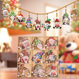 Set 18 Decoratiuni De Craciun Din Lemn, Cu Snur Pentru Agatare In Brad, Diferite Dimensiuni - vivimall.ro