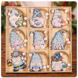 Set 18 Decoratiuni De Craciun Din Lemn, Cu Snur Pentru Agatare In Brad, Diferite Dimensiuni - vivimall.ro