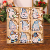 Set 18 Decoratiuni De Craciun Din Lemn, Cu Snur Pentru Agatare In Brad, Diferite Dimensiuni - vivimall.ro