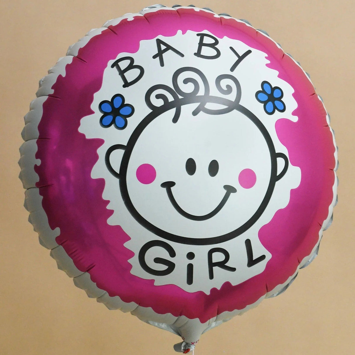 Set 2 Baloane Din Folie Metalizata, Figurine Inima Si Cerc, Tema Botez Fetita, 45 Cm, Ambalaj Individual, Pai Inclus, Umflare Cu Aer Sau Heliu - vivimall.ro