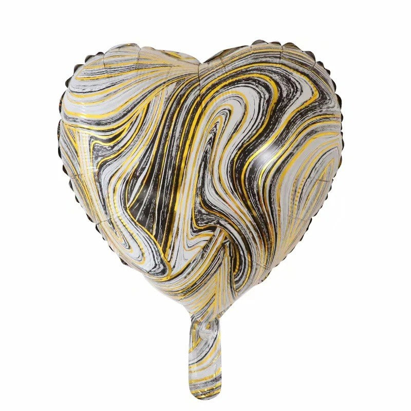 Set 2 Baloane Din Folie Metalizata, Figurine Inima Si Stea, 45 Cm, Ambalaj Individual, Pai Inclus, Umflare Cu Aer Sau Heliu - vivimall.ro