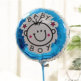 Set 2 Baloane Din Folie Metalizata, Figurine Stea Si Cerc, Tema Botez Baietel, 45 Cm, Ambalaj Individual, Pai Inclus, Umflare Cu Aer Sau Heliu - vivimall.ro