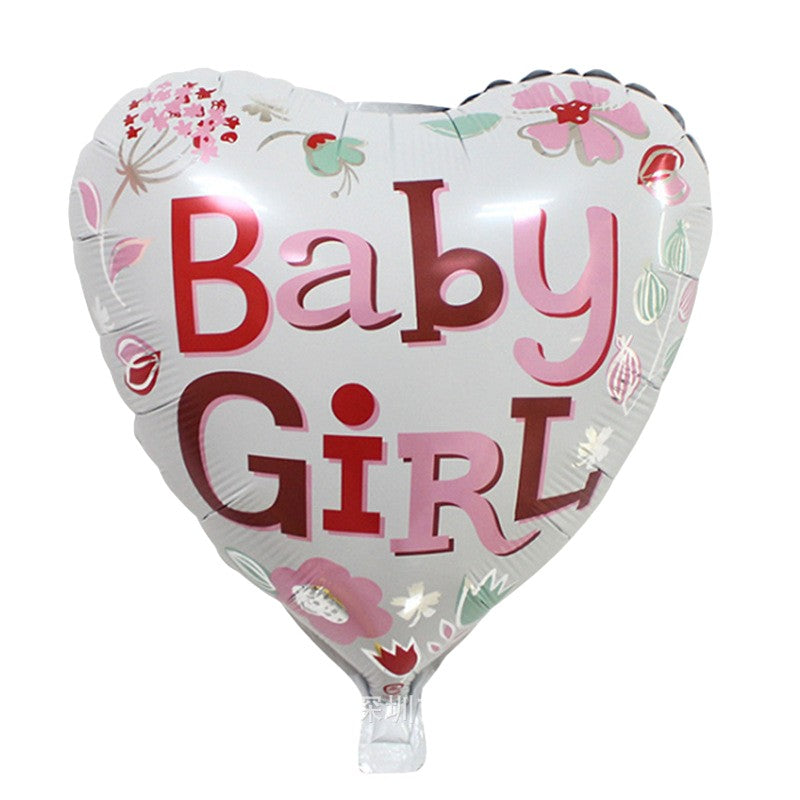 Set 2 Baloane Din Folie Metalizata, Figurine Inima Si Cerc, Tema Botez Fetita, 45 Cm, Ambalaj Individual, Pai Inclus, Umflare Cu Aer Sau Heliu - vivimall.ro