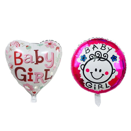 Set 2 Baloane Din Folie Metalizata, Figurine Inima Si Cerc, Tema Botez Fetita, 45 Cm, Ambalaj Individual, Pai Inclus, Umflare Cu Aer Sau Heliu - vivimall.ro