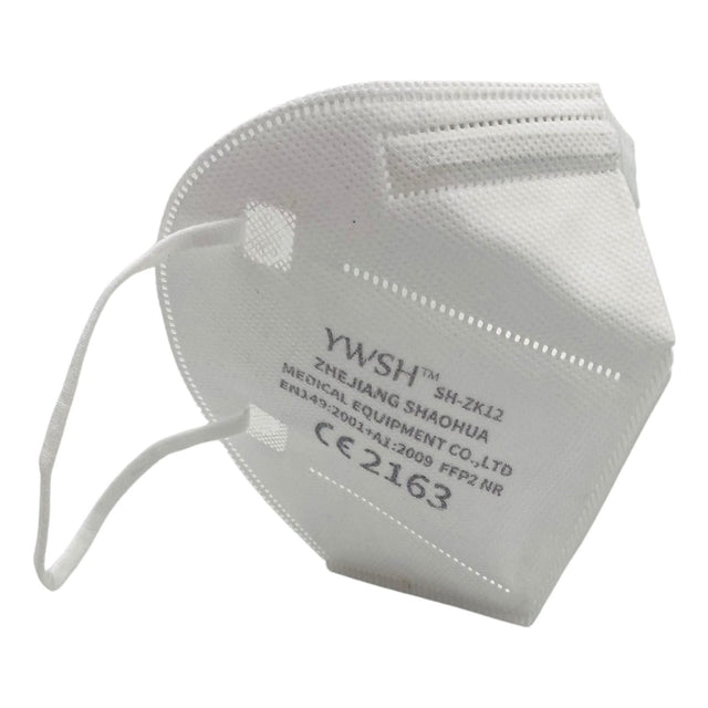 Set 2 bucati Masca de protectie faciala, Flippy®️, de unica folosinta, FFP2 CE 2163, 5 straturi, nesterila, ambalaj individual, Alb - vivimall.ro