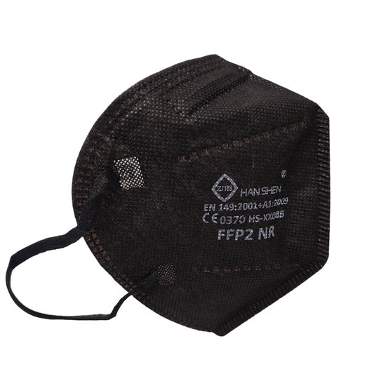 Set 2 bucati Masca de protectie faciala, Vivimall, de unica folosinta pentru adulti, FFP2, KN95 CE 0370, 5 straturi, nesterila, ambalaj individual, Negru - vivimall.ro