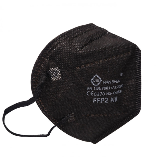 Set 2 bucati Masca de protectie faciala, Vivimall, de unica folosinta pentru adulti, FFP2, KN95 CE 0370, 5 straturi, nesterila, ambalaj individual, Negru - vivimall.ro