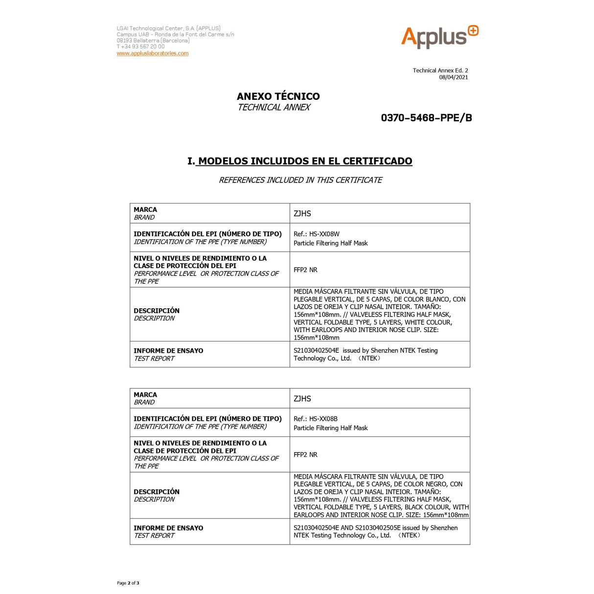 Set 2 Bucati Masca De Protectie Faciala, De Unica Folosinta Pentru Adulti, Ffp2, Kn95 Ce 0370, 5 Straturi, Nesterila, Ambalaj Individual