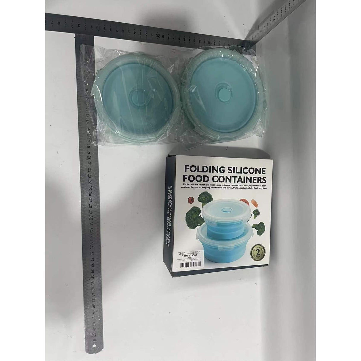 Set 2 caserole rotunde pliabile Vivimall, din silicon, rezistenta la temperaturi ridicate, usor de depozitat si curatat, 500 si 800 ml, utilizare in cuptorul cu microunde, albastra - vivimall.ro