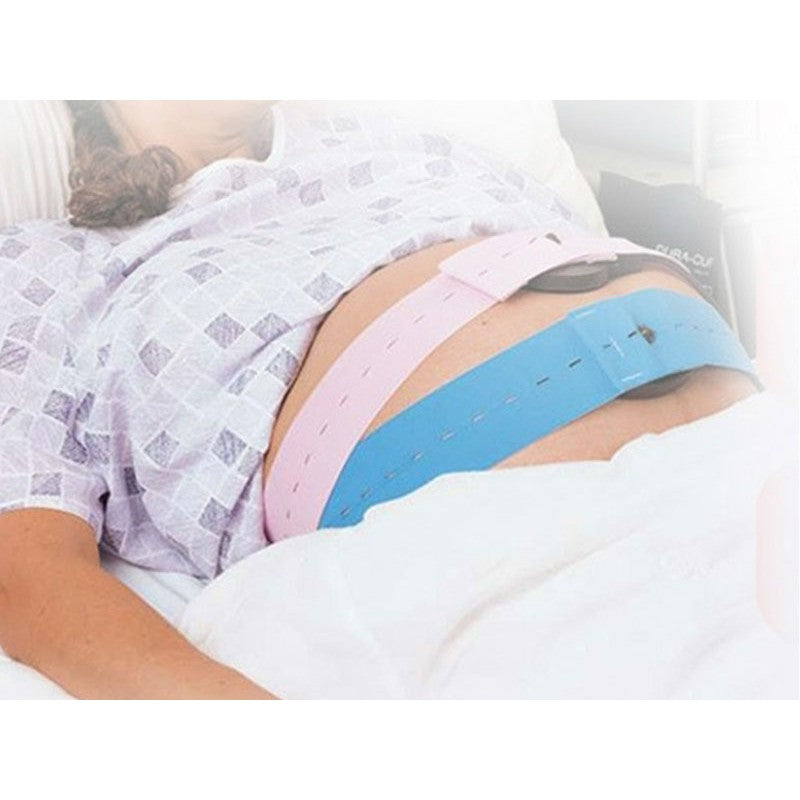 Set 2 Centuri De Monitorizare A Ritmului Cardiac Fetal, Material Moale Si Elastic, 6 X 130 Cm, Albastru/Roz - vivimall.ro