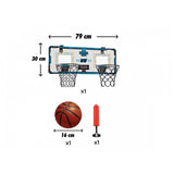 Set 2 Cosuri de Baschet pentru Copii, Vivimall, cu Tablou de Bord Electronic, Pentru 2 Jucatori, Minge, Pompa, 2 Moduri, Interior/Exterior, Inel Metalic si Rabatabil cu Arc, Luminos, 60x31x6 cm, Multicolor - vivimall.ro