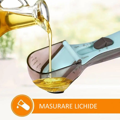 Set 2 Cupe Gradate Pentru Bucatarie, Cupe De Masurat Reglabile, Ergonomic, Confortabil, Pentru Lichide Si Solide, Volum Ajustabil 5-30Ml, 30-130Ml, Culoare Albastru - vivimall.ro