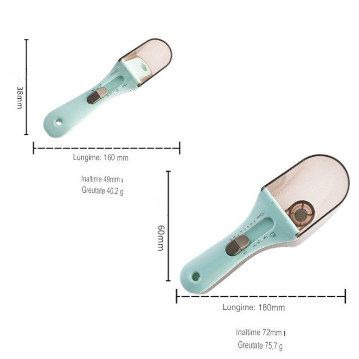 Set 2 Cupe Gradate Pentru Bucatarie, Cupe De Masurat Reglabile, Ergonomic, Confortabil, Pentru Lichide Si Solide, Volum Ajustabil 5-30Ml, 30-130Ml, Culoare Albastru - vivimall.ro