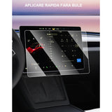 Set 2 Folii de Sticla Securizata, Flippy, Compatibila cu Tesla Model 3 / Tesla Model Y, Ecran Frontal si Spate, Anti Blue-Ray, 4K Ultra HD, Anti-amprenta, 2.5D, Transparent - vivimall.ro