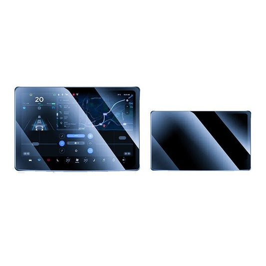 Set 2 Folii de Sticla Securizata, Flippy, Compatibila cu Tesla Model 3 / Tesla Model Y, Ecran Frontal si Spate, Anti Blue-Ray, 4K Ultra HD, Anti-amprenta, 2.5D, Transparent - vivimall.ro