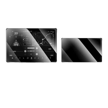 Set 2 Folii de Sticla Securizata, Flippy, Compatibila cu Tesla Model 3 / Tesla Model Y, Ecran Frontal si Spate, 4K Ultra HD, Anti-amprenta, 2.5D, Transparent - vivimall.ro