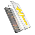 Set 2 folii sticlă securizată Asahi Full Cover 3D pentru iPhone 13 Pro Max negru, vedere frontală produs