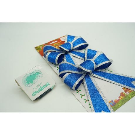 Set 2 fundite pentru brad, Albastre, cu margini argintii, 13 x 18 cm, PVC, Flippy - vivimall.ro